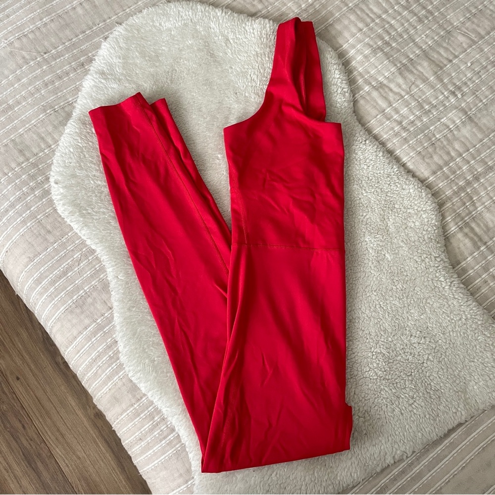 All in Motion - Red Scoop Neck Bodysuit